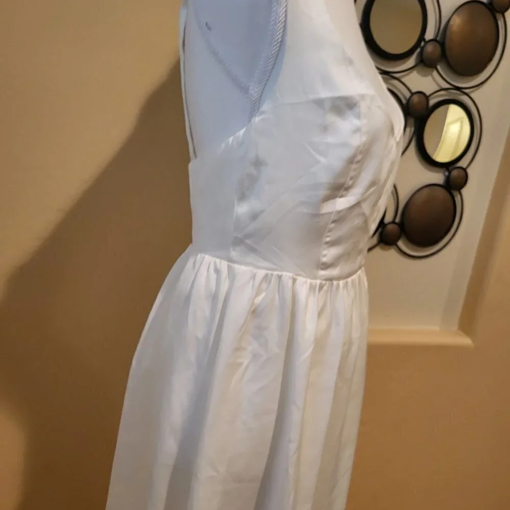 WeWoreWhat Corset Satin Charmeuse Midi Dress in Whisper White NWT Size Medium - Picture 5 of 11
